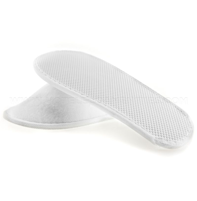 White Closed Toe Hotel Slippers