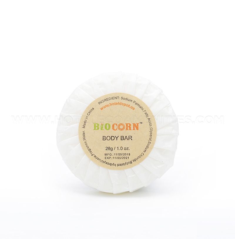 BIOCORN Round Tissue Wrap Hotel Bath Soap 28g/1oz