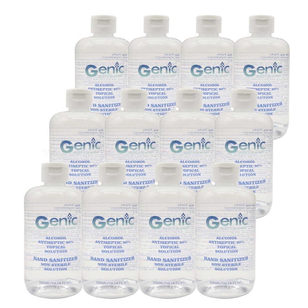 Genic by ECO Amenities 10.14oz/300ml 80% Alcohol Antibacterial Hand Sanitizer in Bulk 12 Count