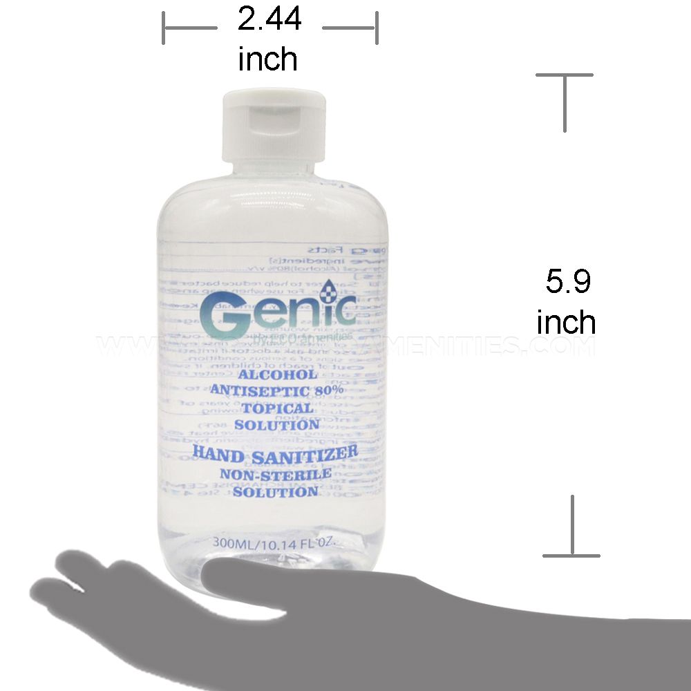 Genic by ECO Amenities 10.14oz/300ml 80% Alcohol Antibacterial Hand Sanitizer in Bulk 12 Count